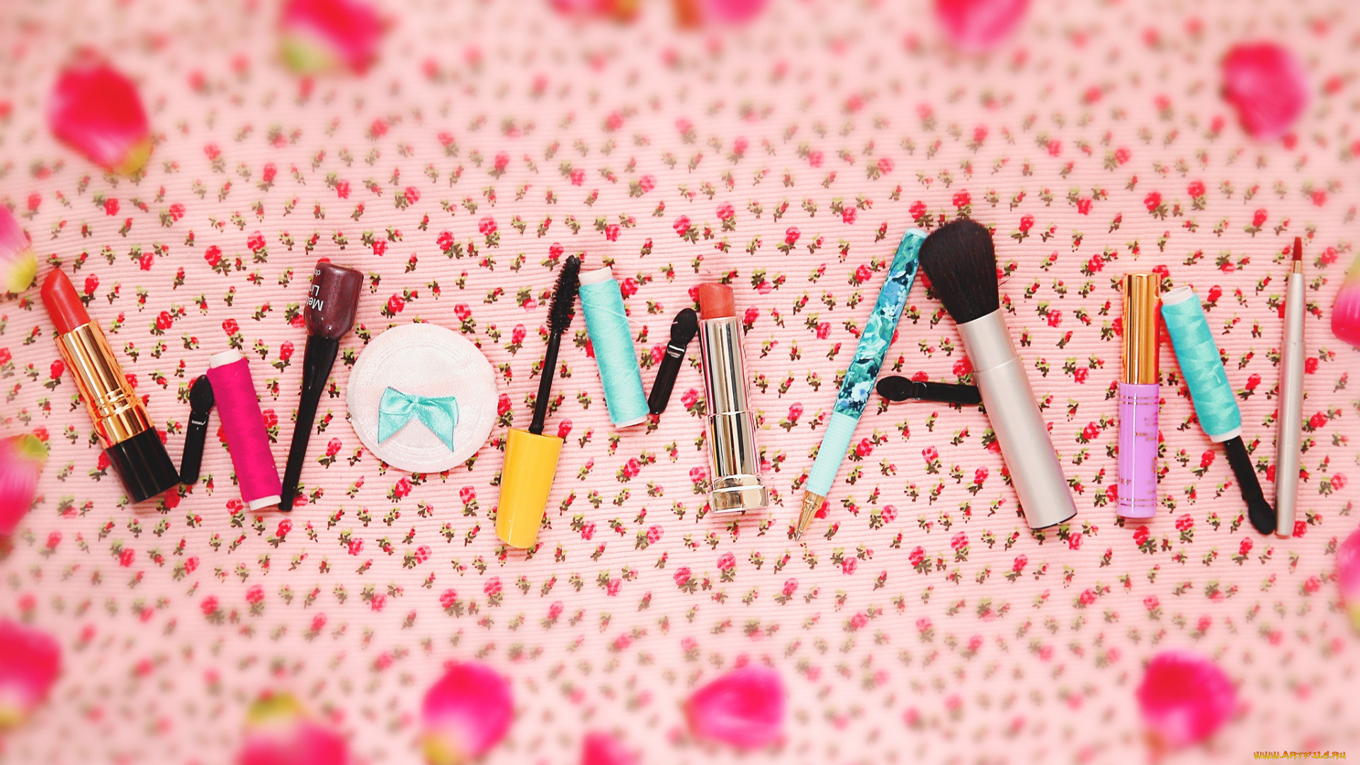 разное, косметика, духи, помада, тушь, лак, слово, женщина