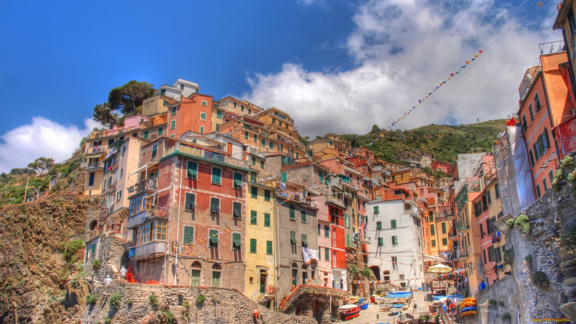 riomaggiore, italy, города, амальфийское, лигурийское, побережье, италия, риомаджоре, лодки
