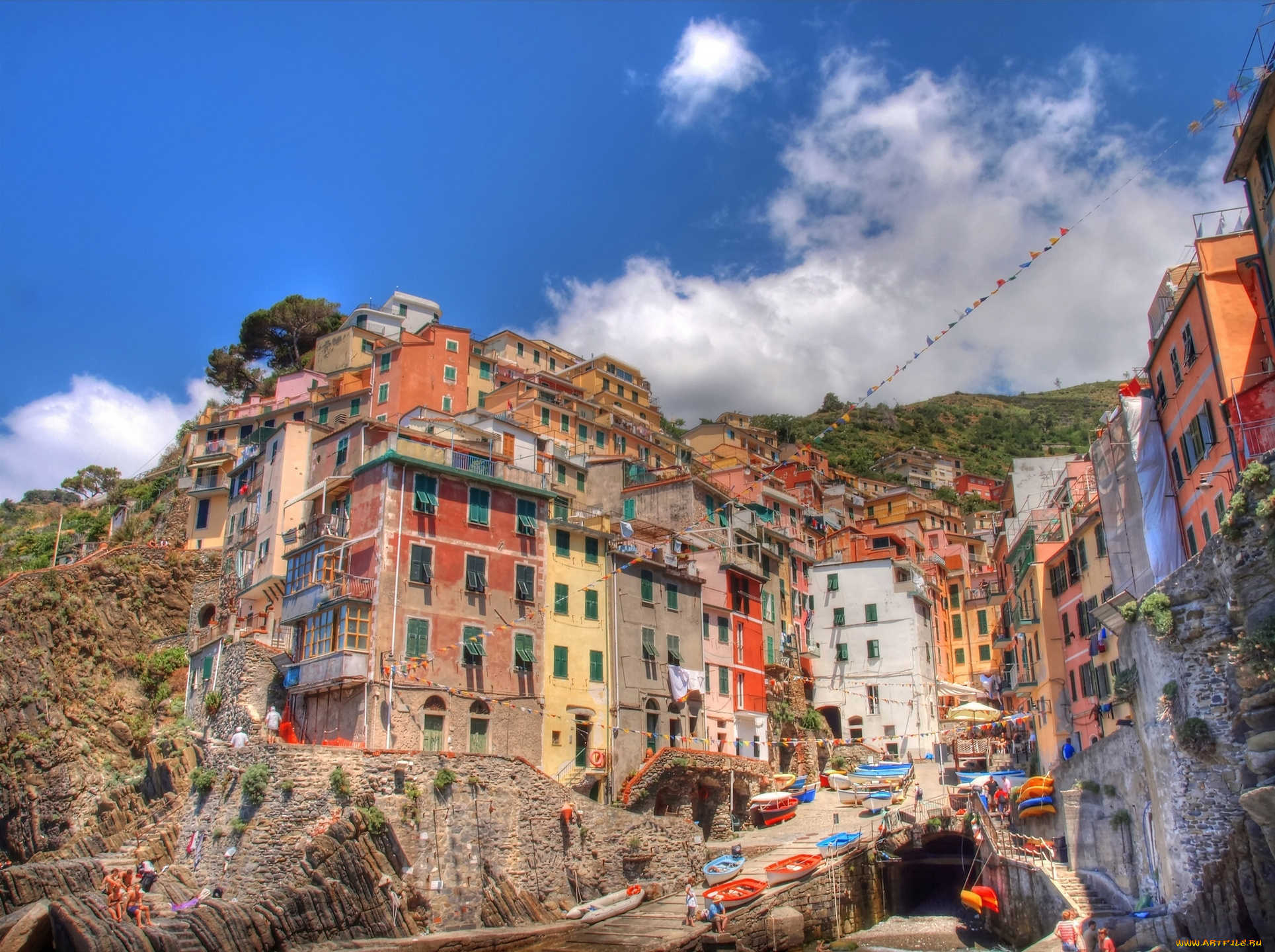riomaggiore, italy, города, амальфийское, лигурийское, побережье, италия, риомаджоре, лодки