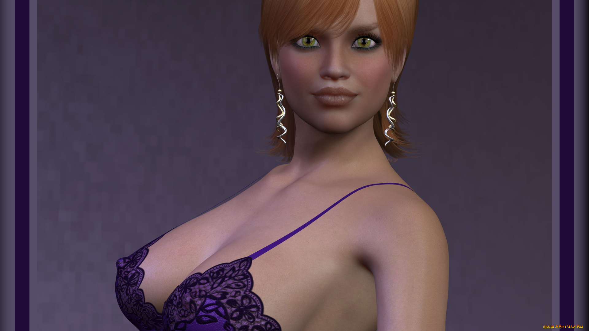 3д, графика, people, , люди, рыжая, взгляд, девушка