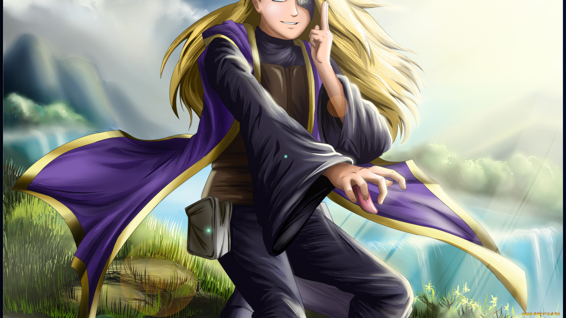 аниме, naruto, волосы, печать, дейдара, акатцки