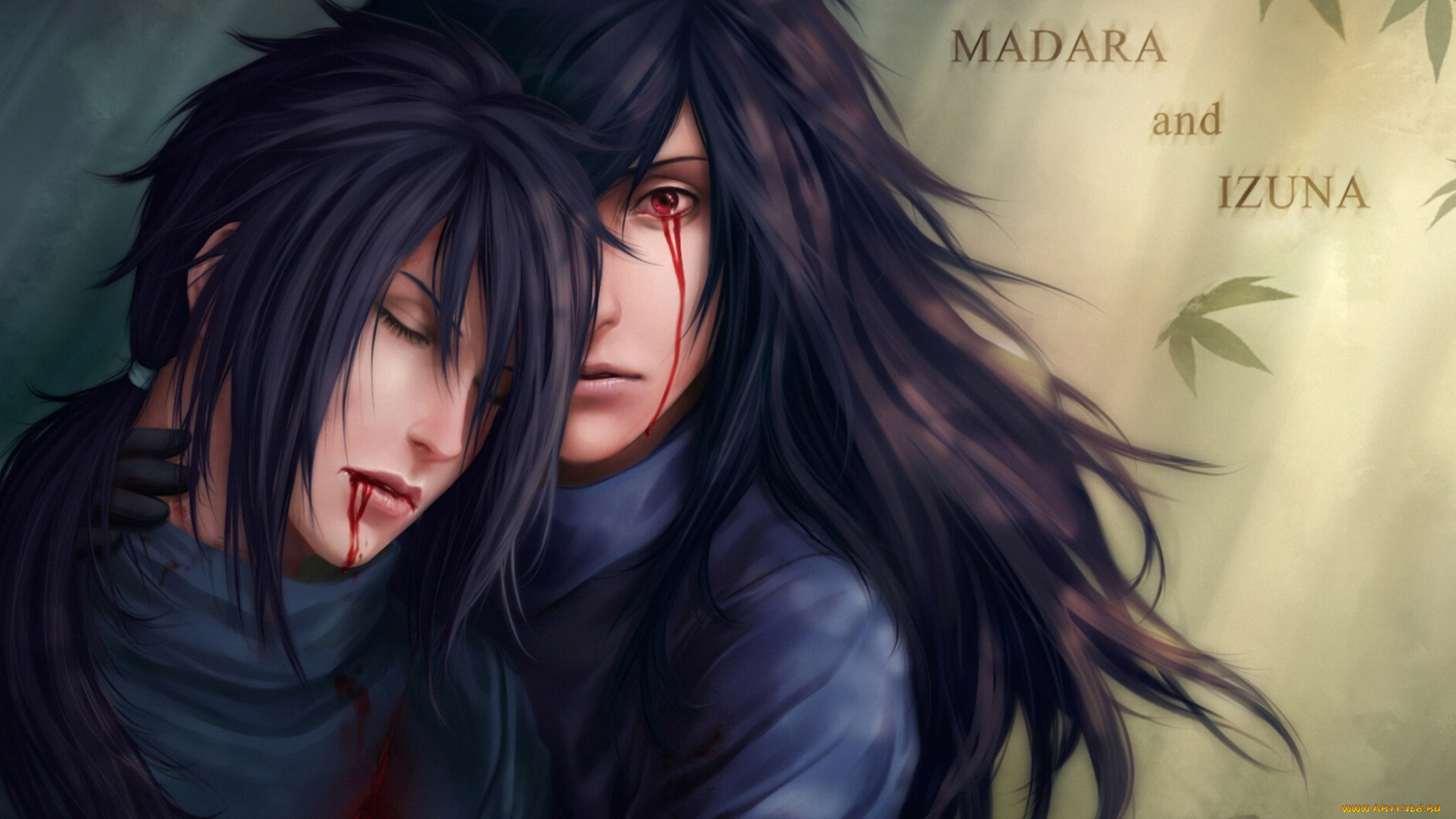 аниме, naruto, взгляд, кровь, братья, изуна, мадара, шаринган