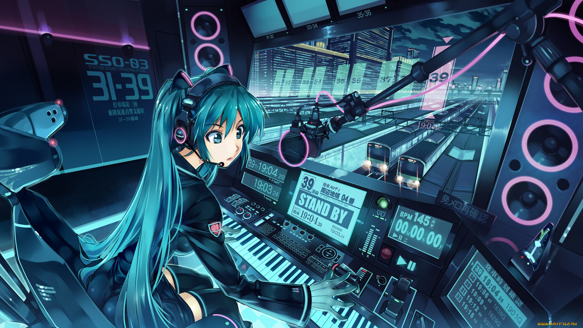 аниме, vocaloid, девушка