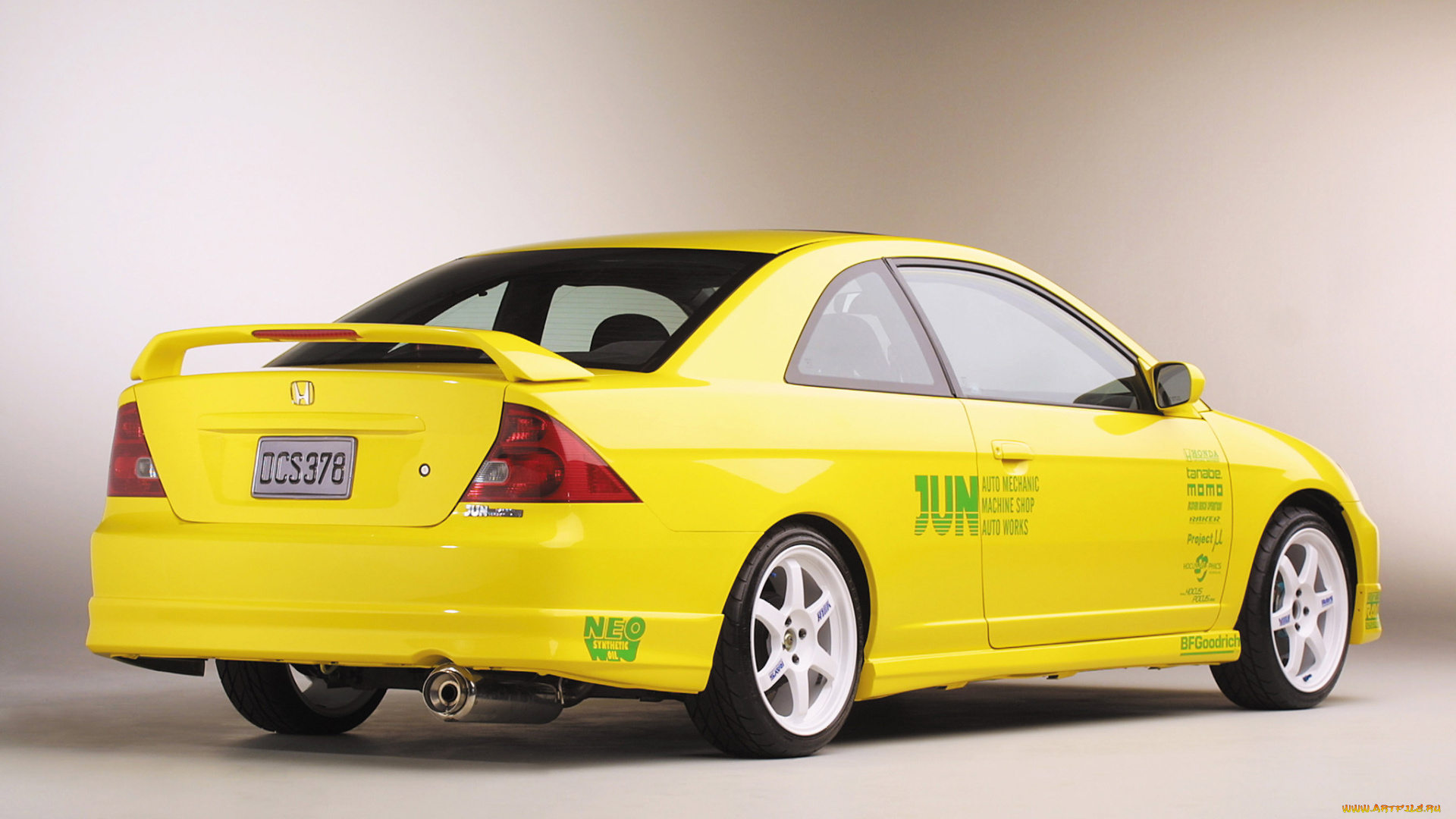 автомобили, honda, civic, jun, желтый, 2001г, coupe