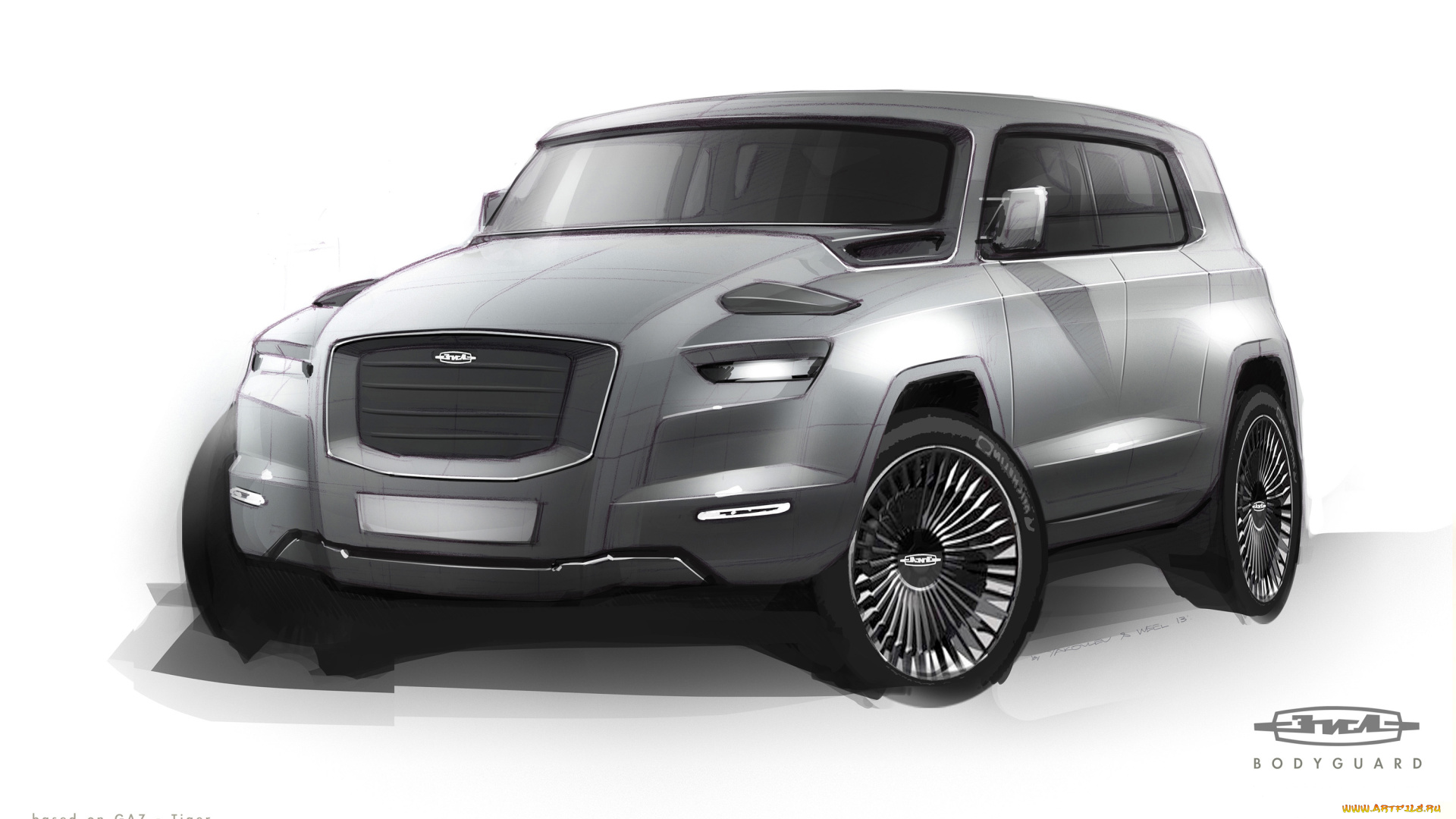 автомобили, рисованные, yakovlev, gaz