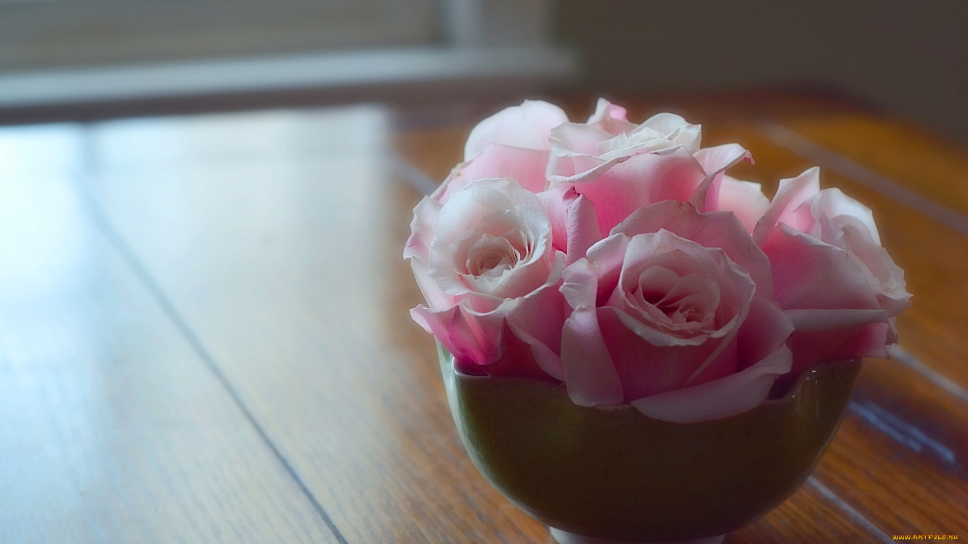 цветы, розы, на, полу, бутоны