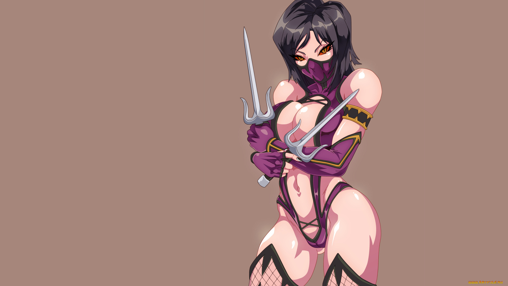 девушка, аниме, -weapon, , blood, &, technology, mortal, kombat, милена