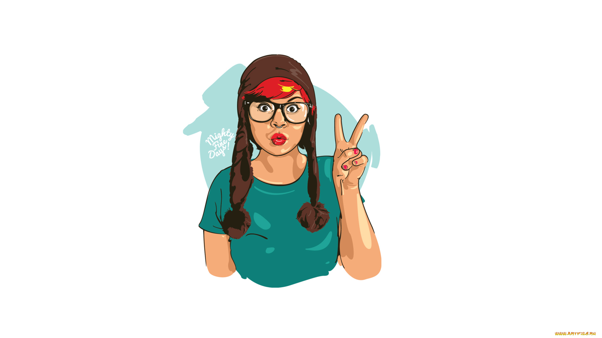 девушка, рисованные, люди, стиль