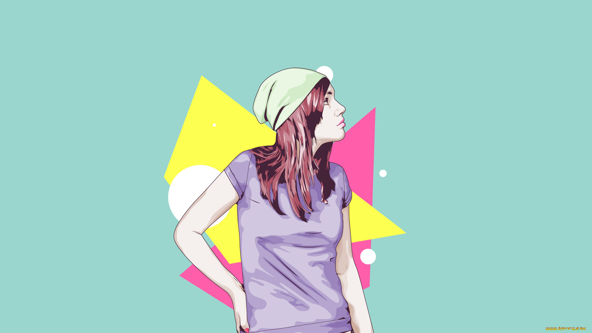 девушка, рисованные, люди, стиль