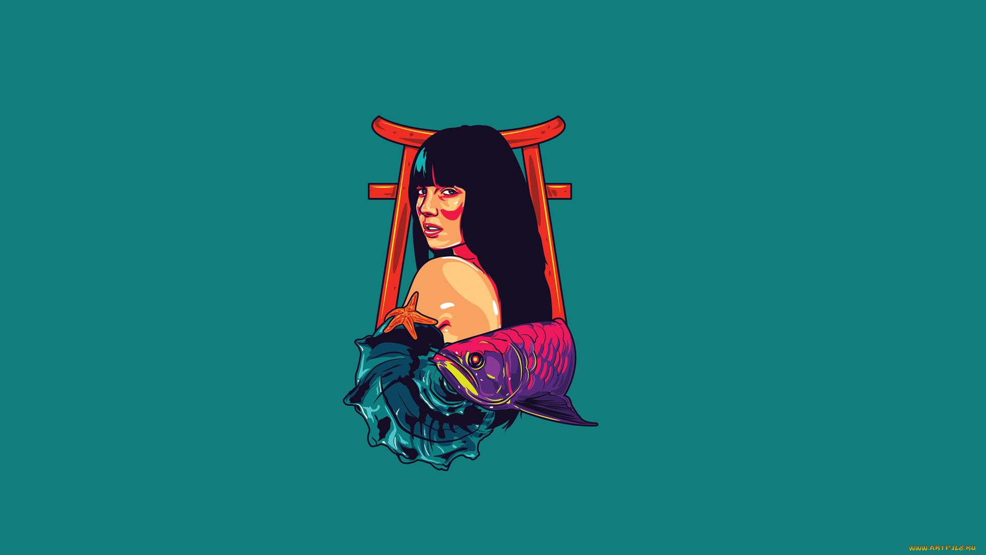 девушка, рисованные, минимализм, стиль