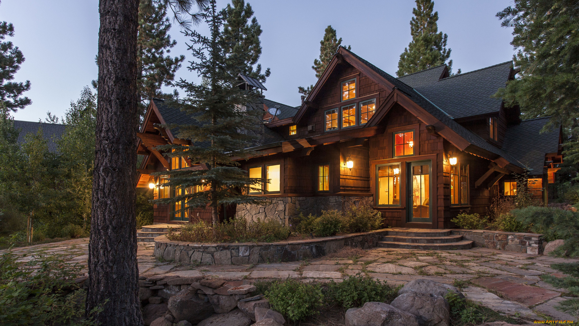 города, -, здания, , дома, усадьба, вечер