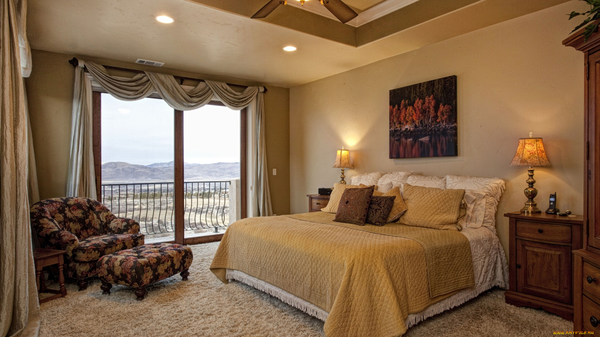 интерьер, спальня, кровать