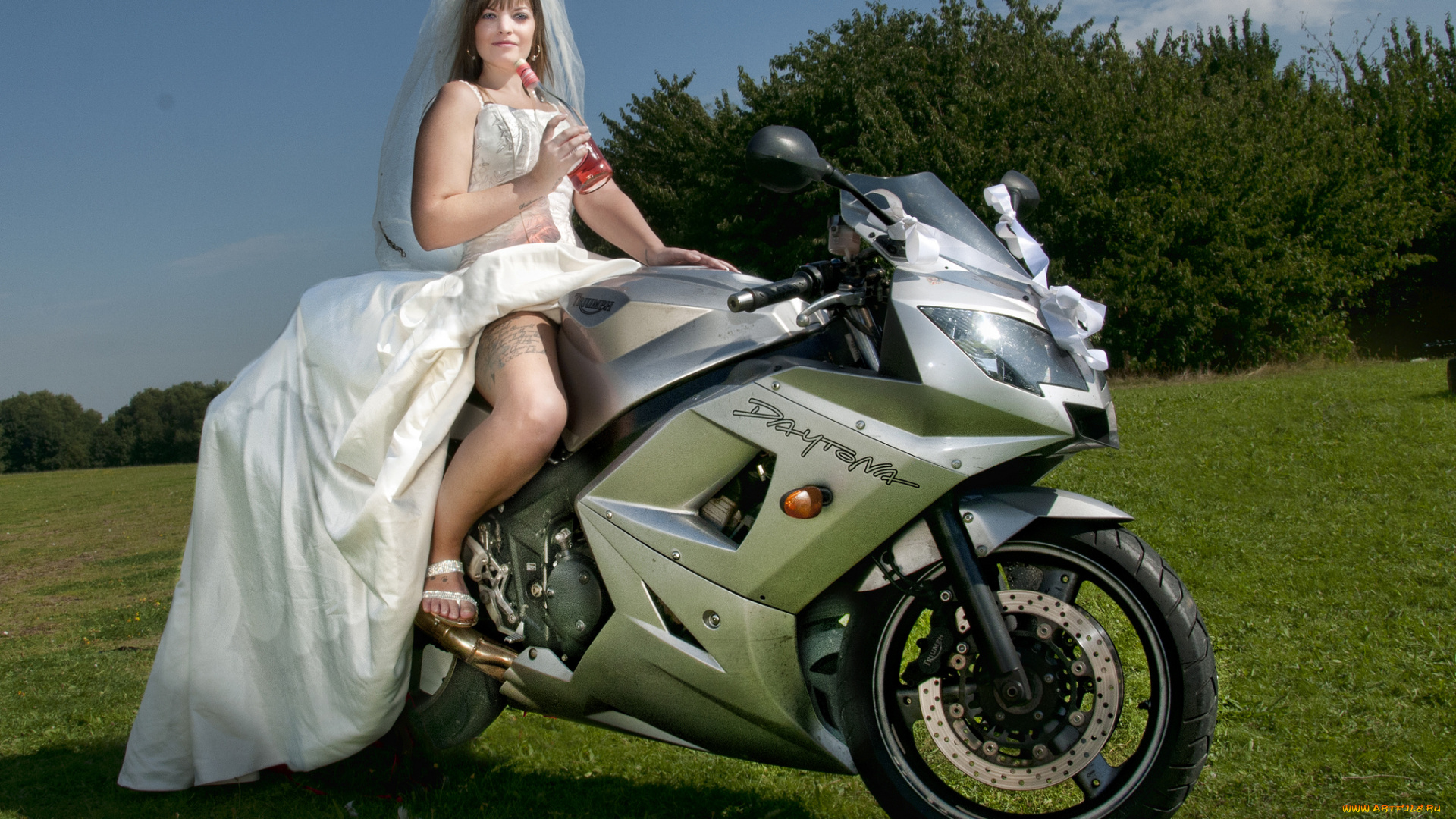 мотоциклы, мото, с, девушкой, невеста, daytona