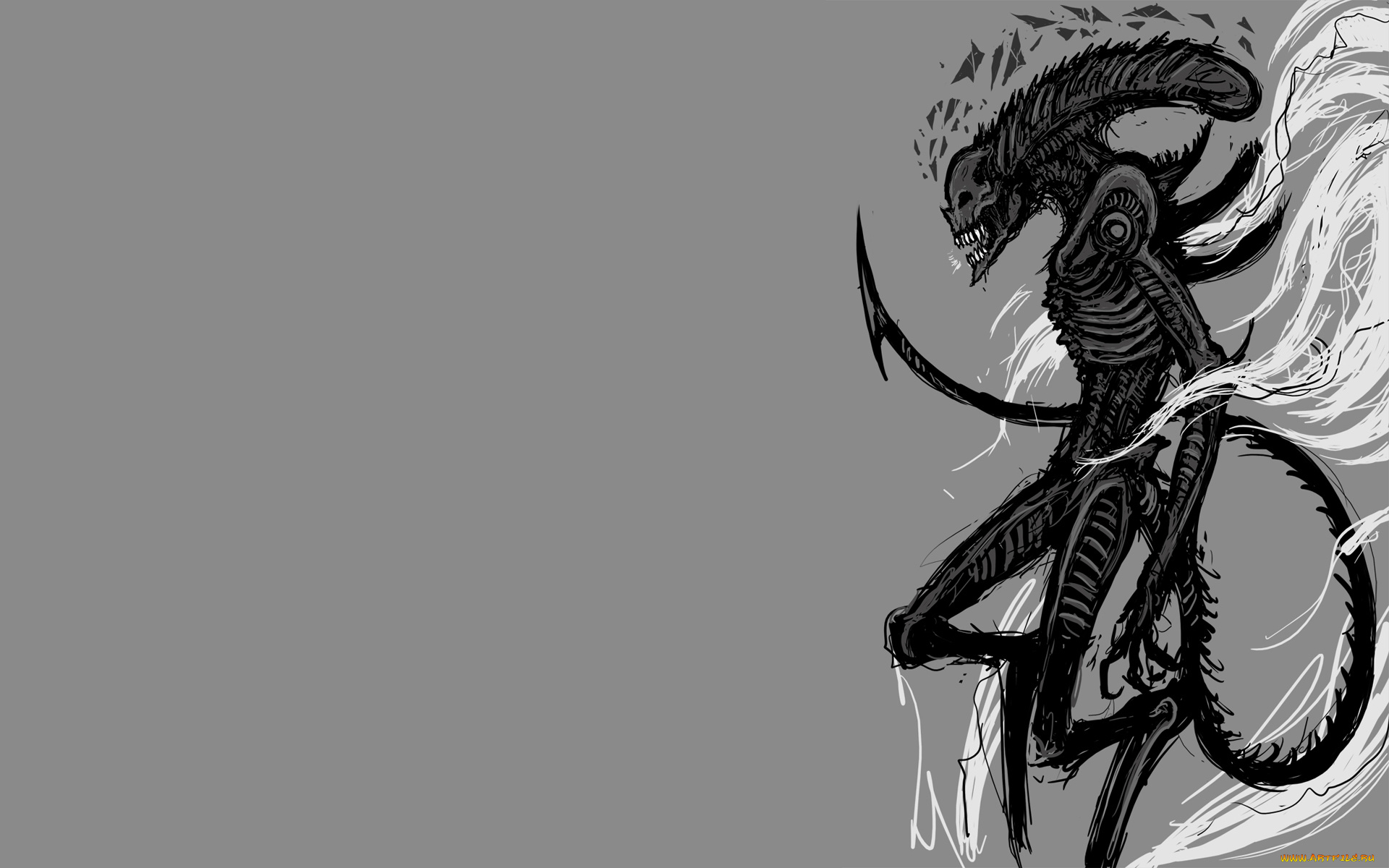 Чужой, рисованные, кино, alien, чужой