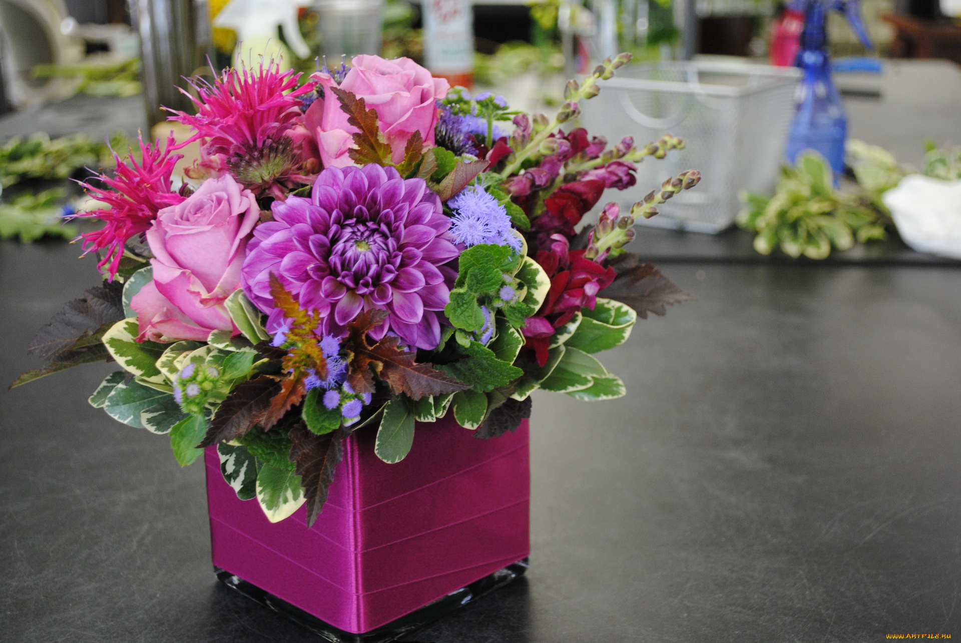 цветы, букеты, , композиции, букет, хризантема, розы