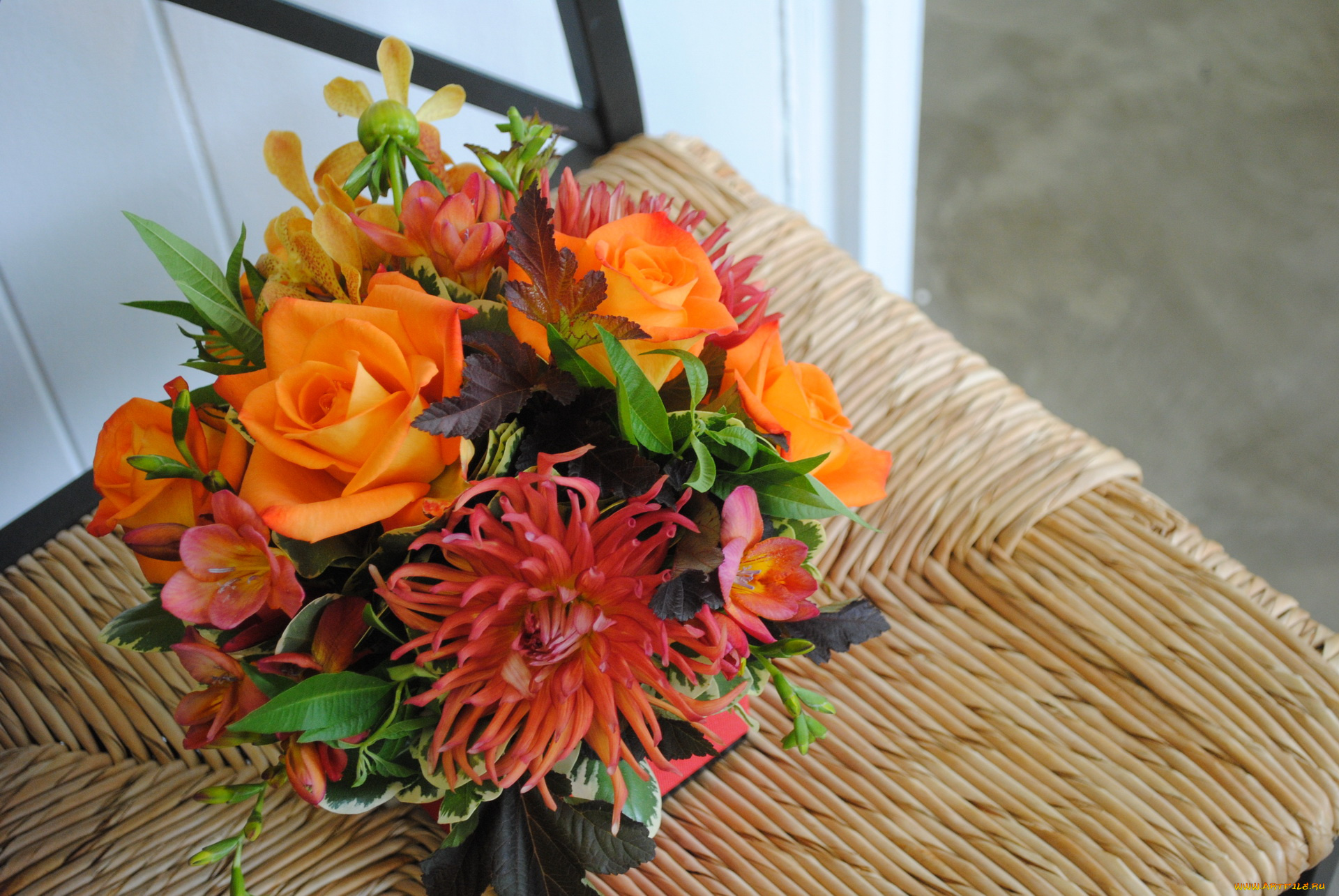 цветы, букеты, , композиции, розы, георгин, букет