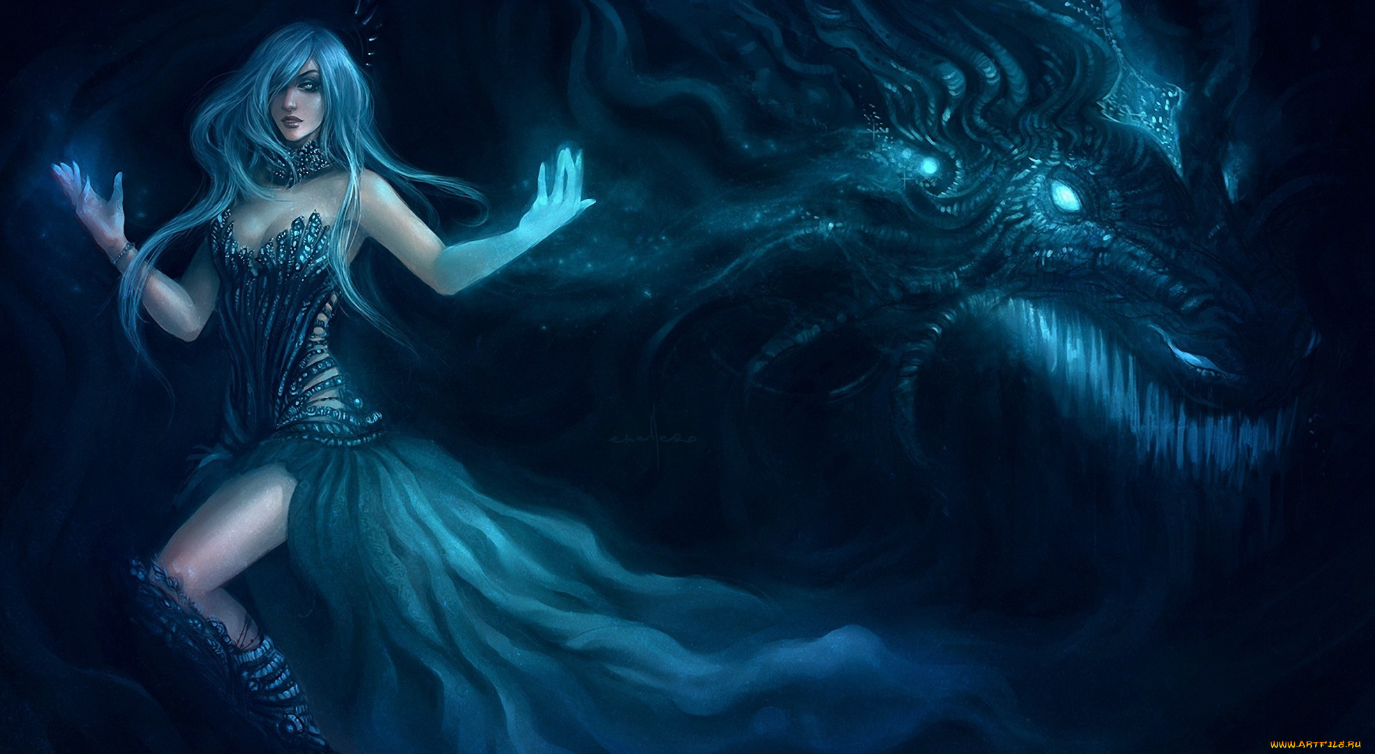 фэнтези, красавицы, и, чудовища, дракон, монстр, девушка