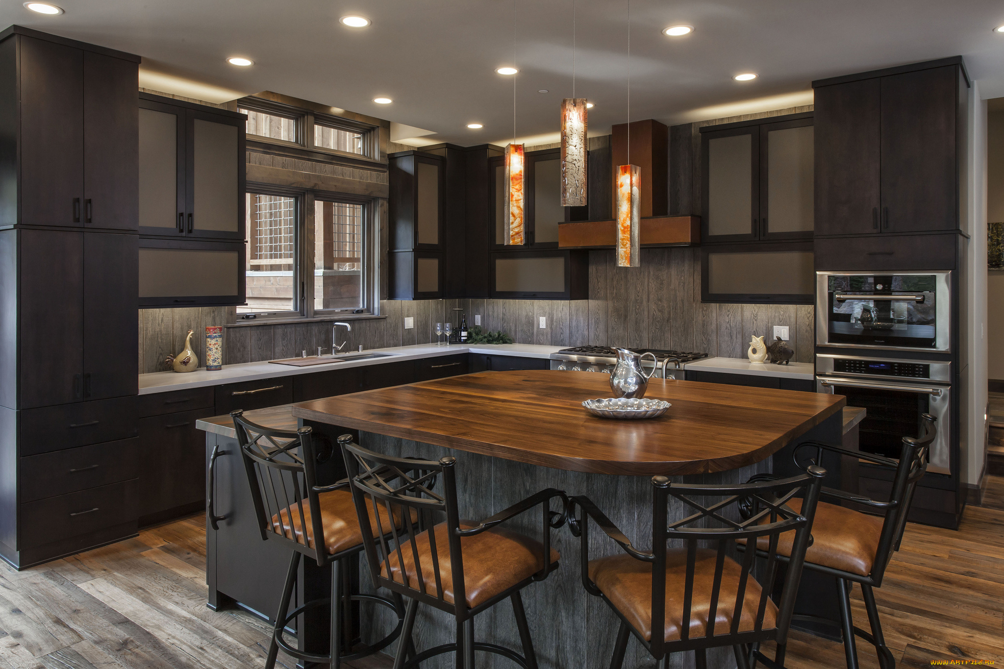 интерьер, кухня, стулья, столы