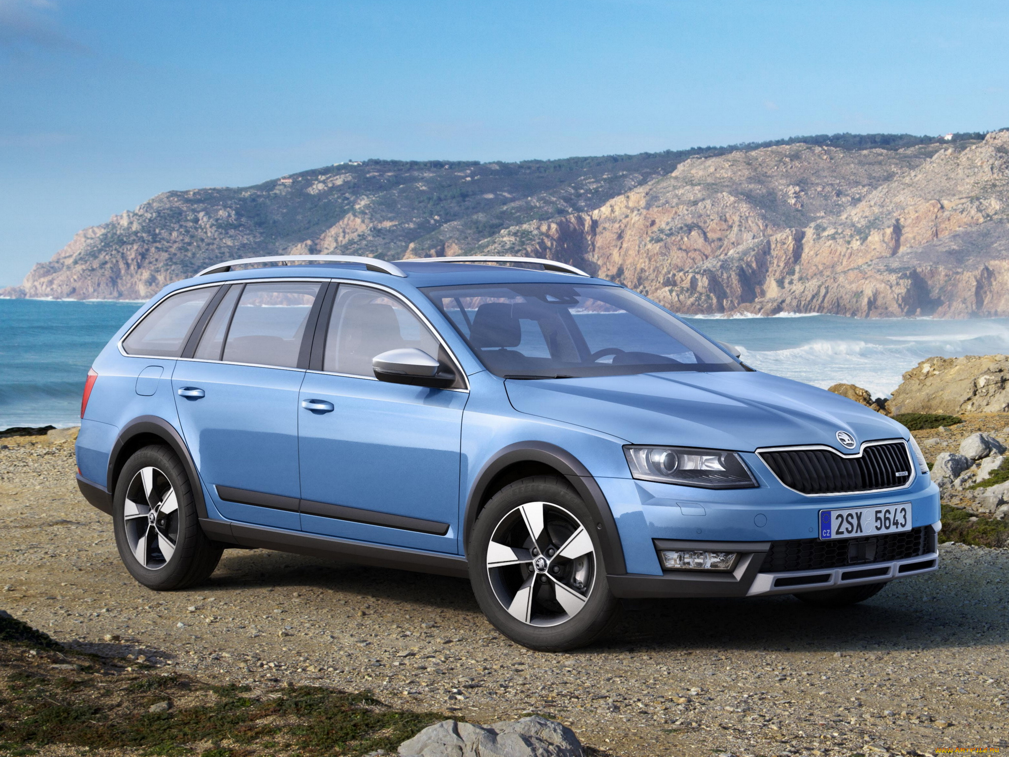 автомобили, skoda, синий, 2014, 5e, scout, octavia