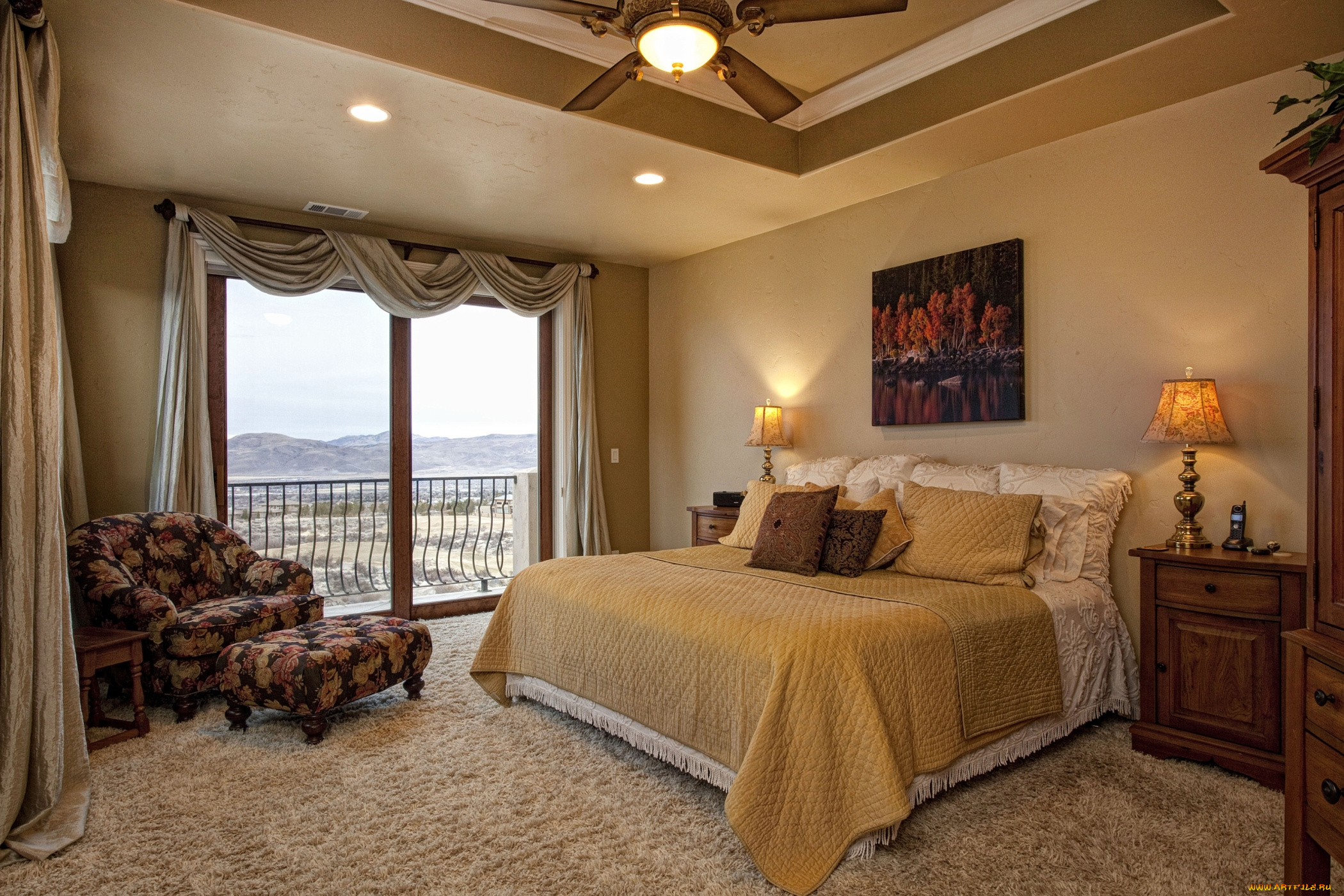 интерьер, спальня, кровать