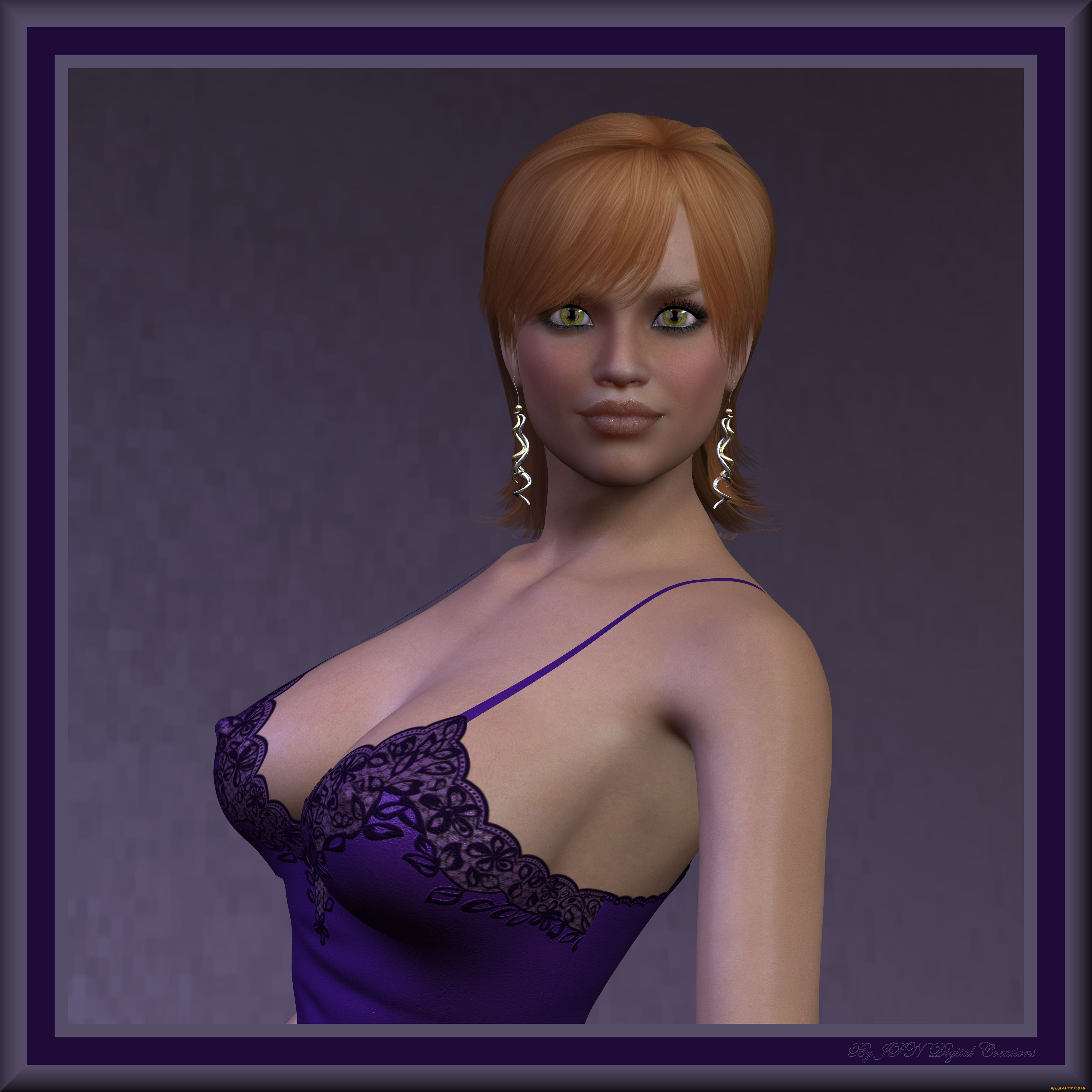 3д, графика, people, , люди, рыжая, взгляд, девушка