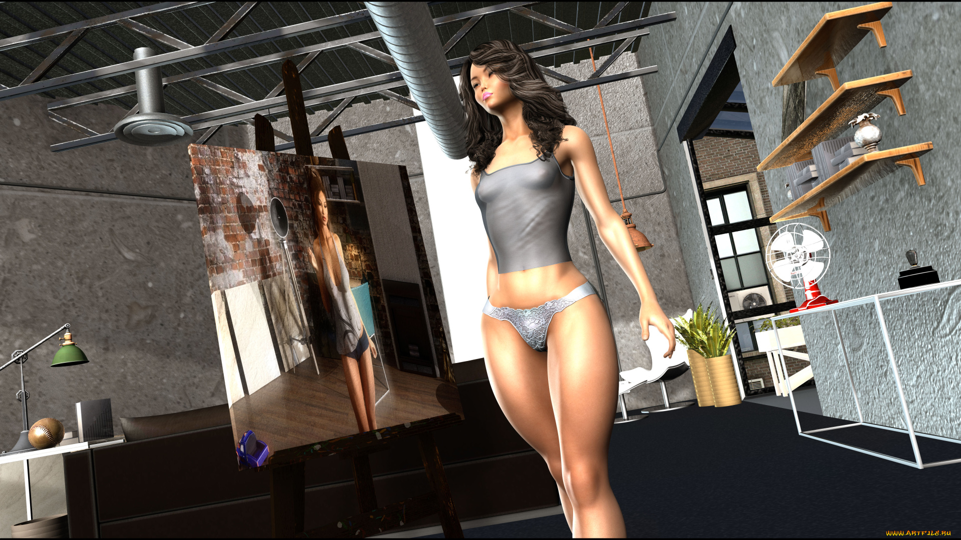 3д, графика, люди, , people, фон, взгляд, девушка