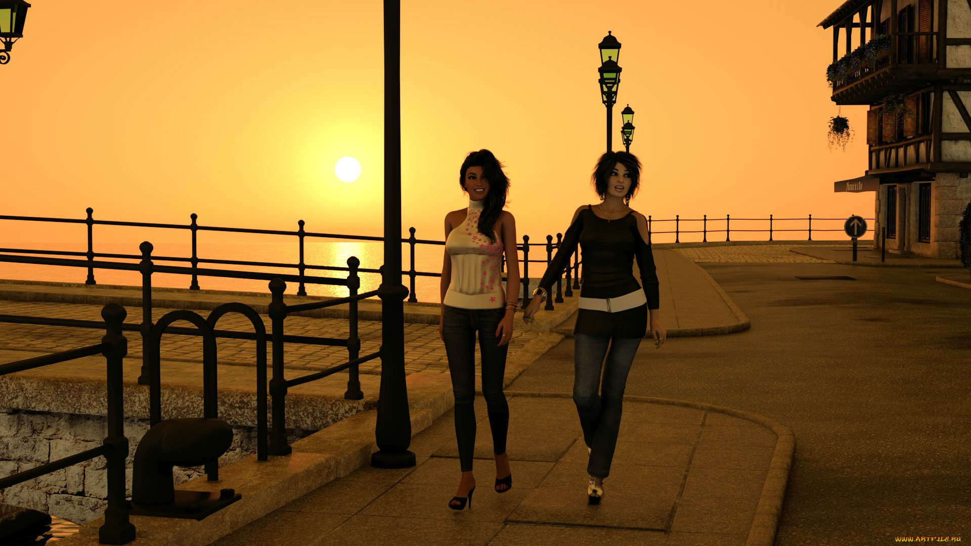 3д, графика, люди, , people, взгляд, фон, девушки