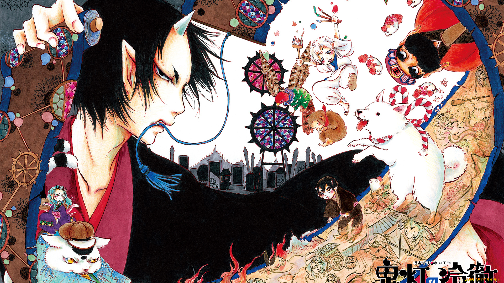 аниме, hoozuki, no, reitetsu, хакутаку, хладнокровный, хозуки