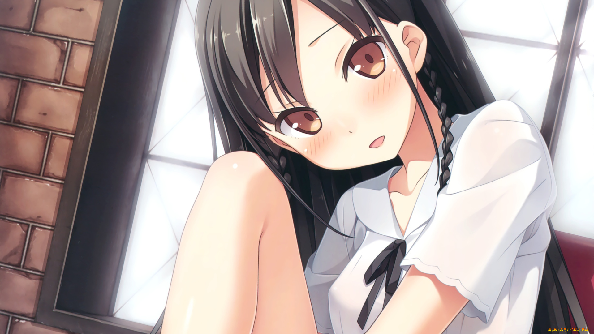 аниме, unknown, , другое, взгляд, девушка, фон