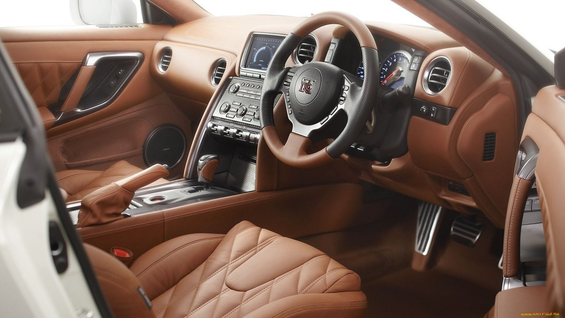 автомобили, интерьеры, кожа, руль, кресла, салон, ниссан, nissan, gtr