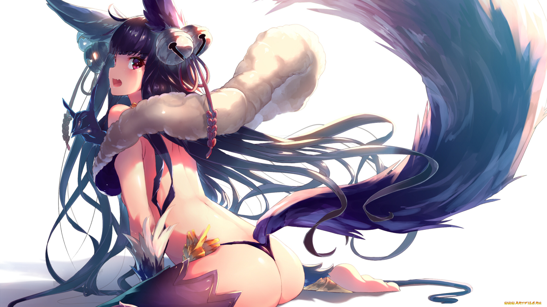 автор, , kumashou, , nabeyama, kaidou, аниме, животные, , существа, granblue, fantasy, yuel, девушка, попа, эротика