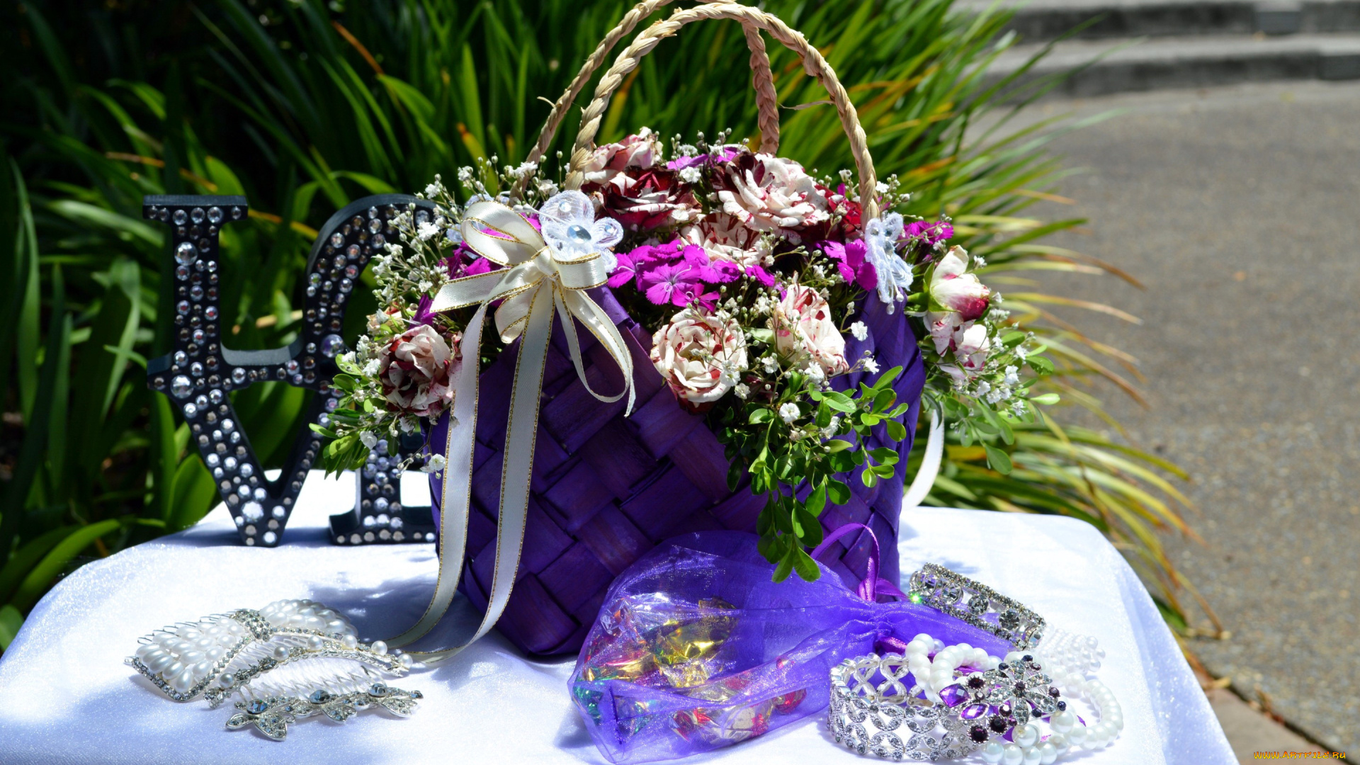 цветы, букеты, , композиции, корзинка, украшения