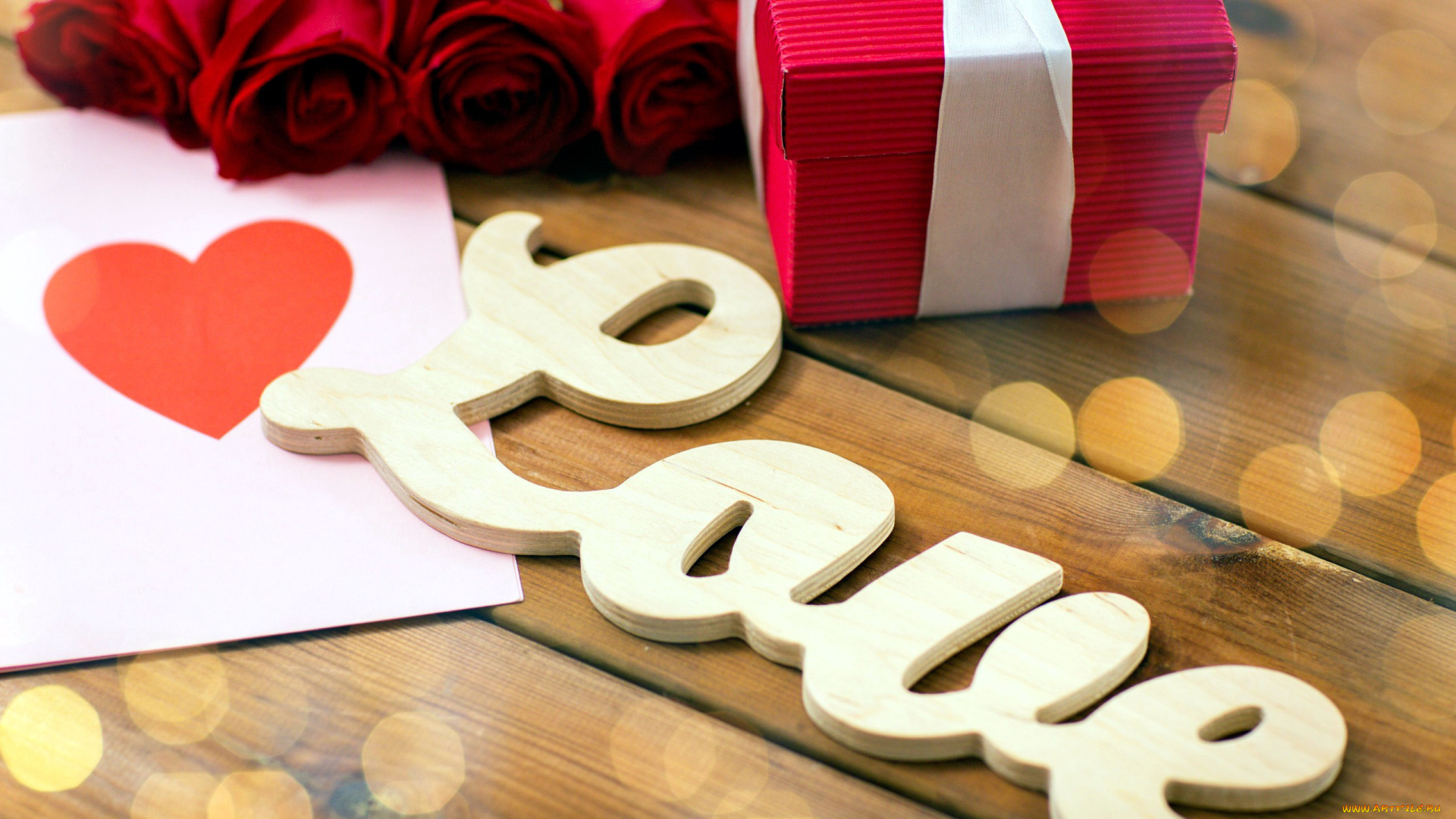 праздничные, день, святого, валентина, , сердечки, , любовь, розы, надпись