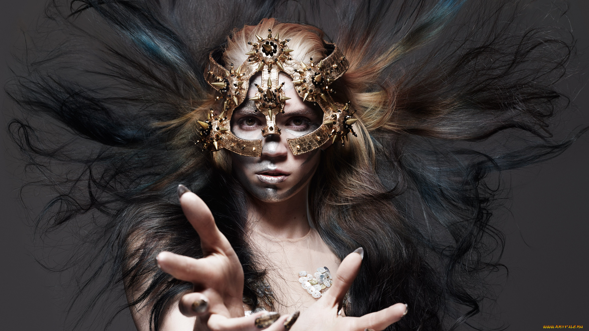 разное, маски, , карнавальные, костюмы, карнавал, распущенные, волосы, портрет, маска, девушка