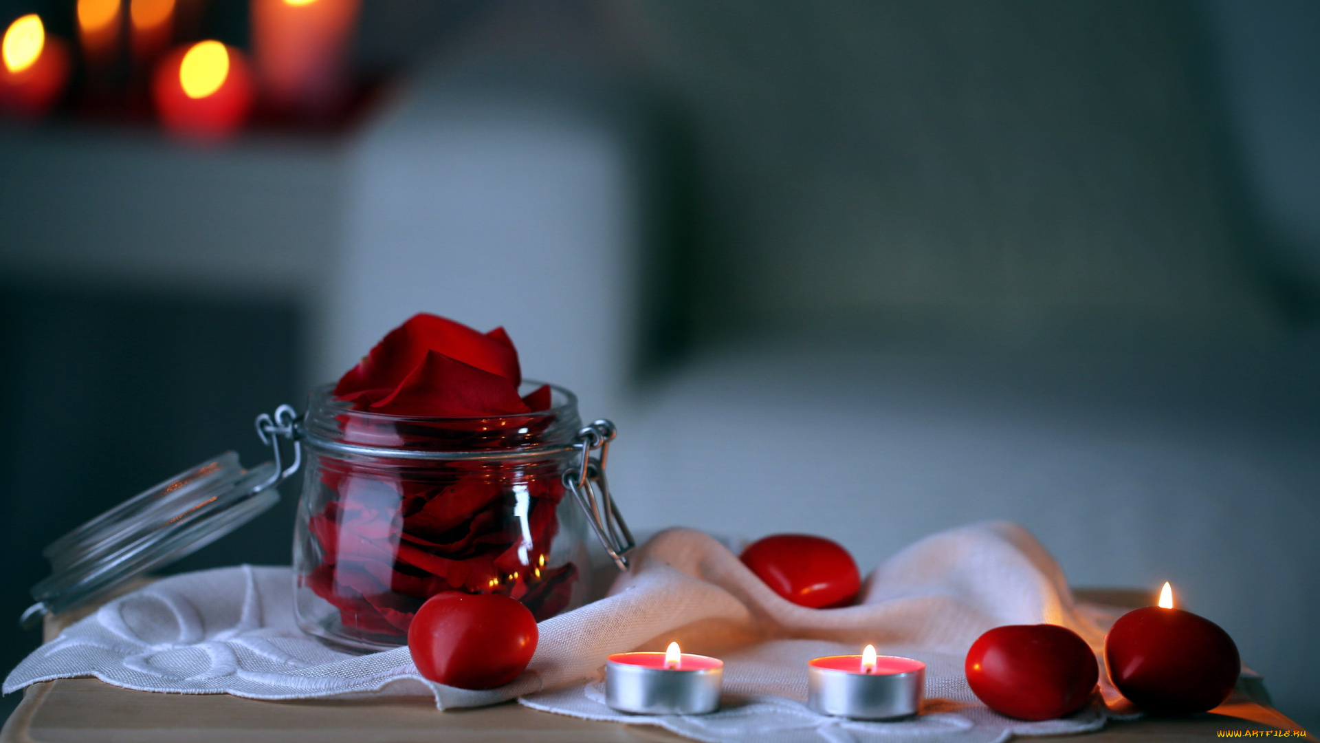 разное, свечи, лепестки