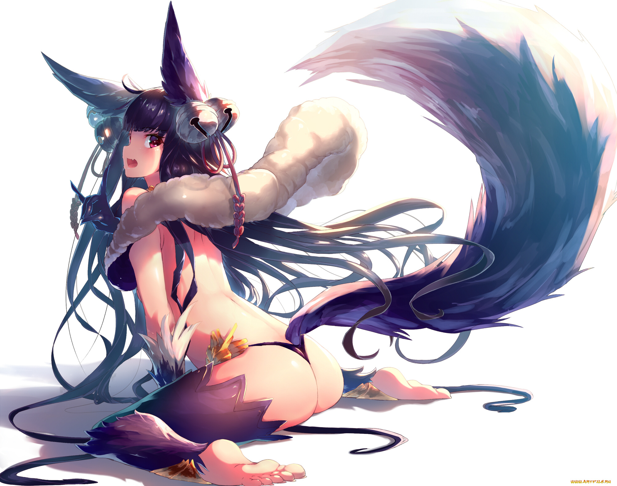 автор, , kumashou, , nabeyama, kaidou, аниме, животные, , существа, granblue, fantasy, yuel, девушка, попа, эротика