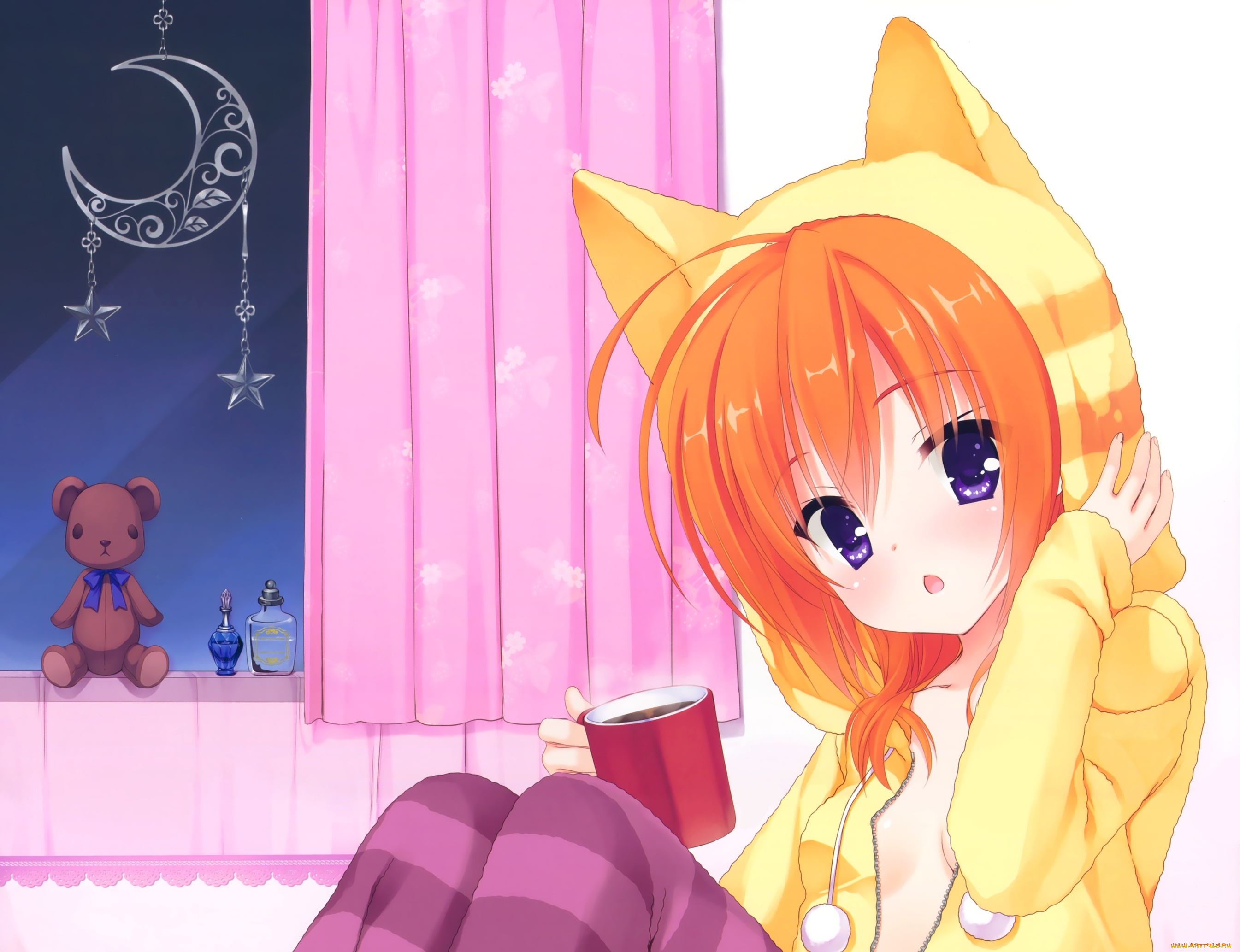 аниме, unknown, , другое, девушка, взгляд, фон