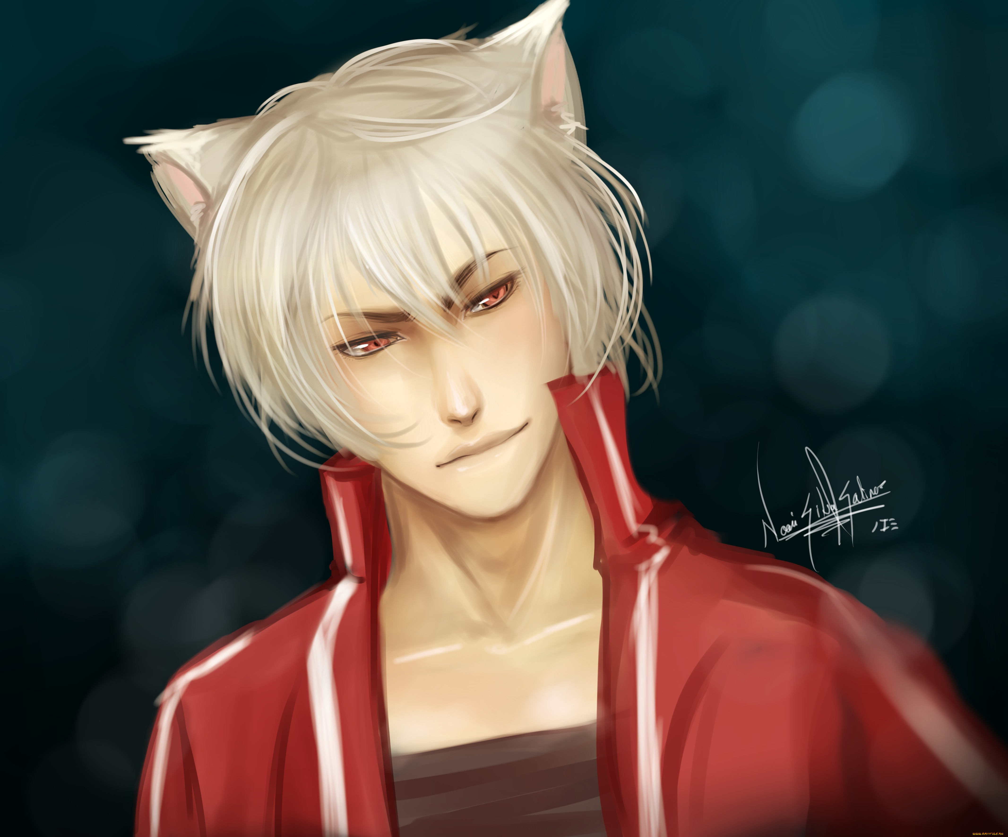 аниме, животные, , существа, ушки, парень