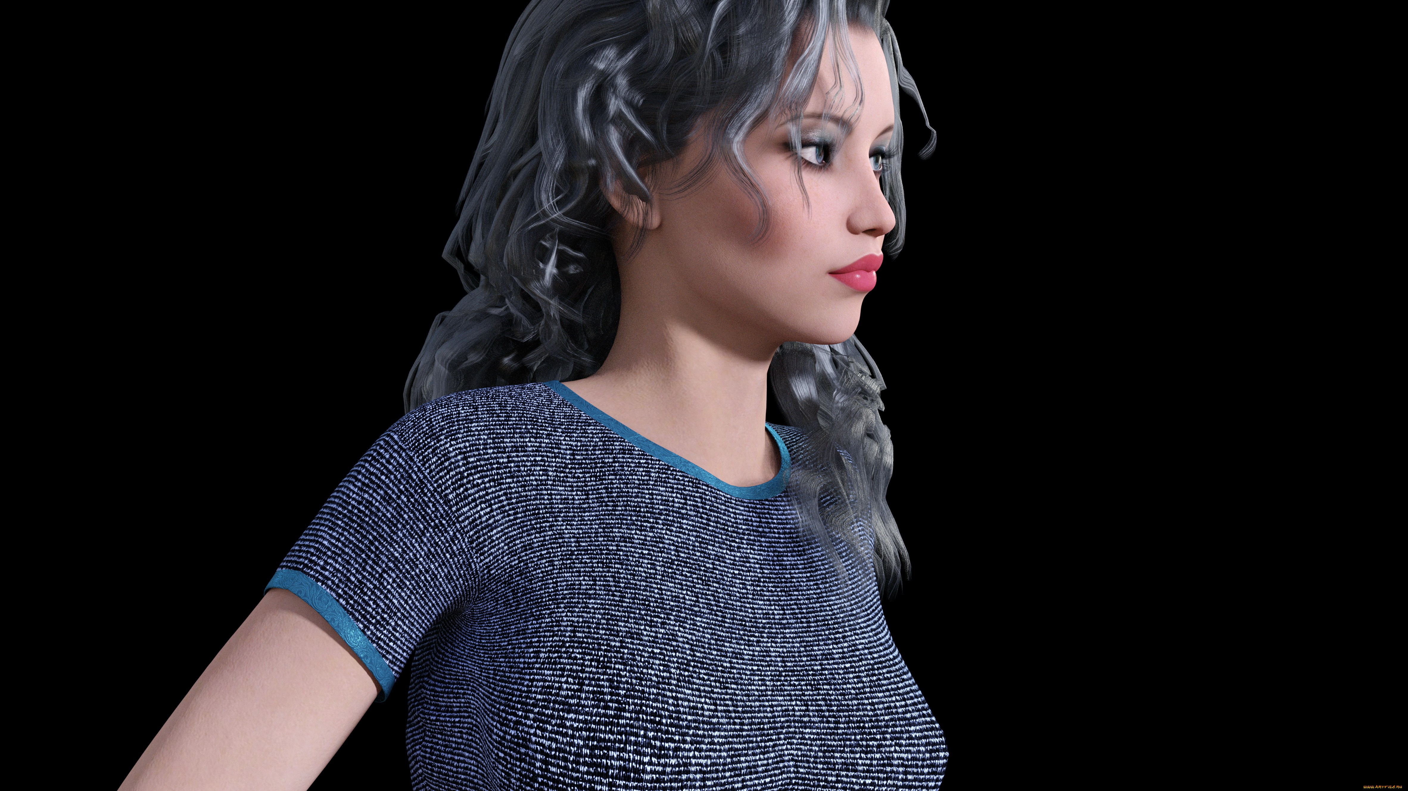 3д, графика, портрет, , portraits, фон, взгляд, девушка