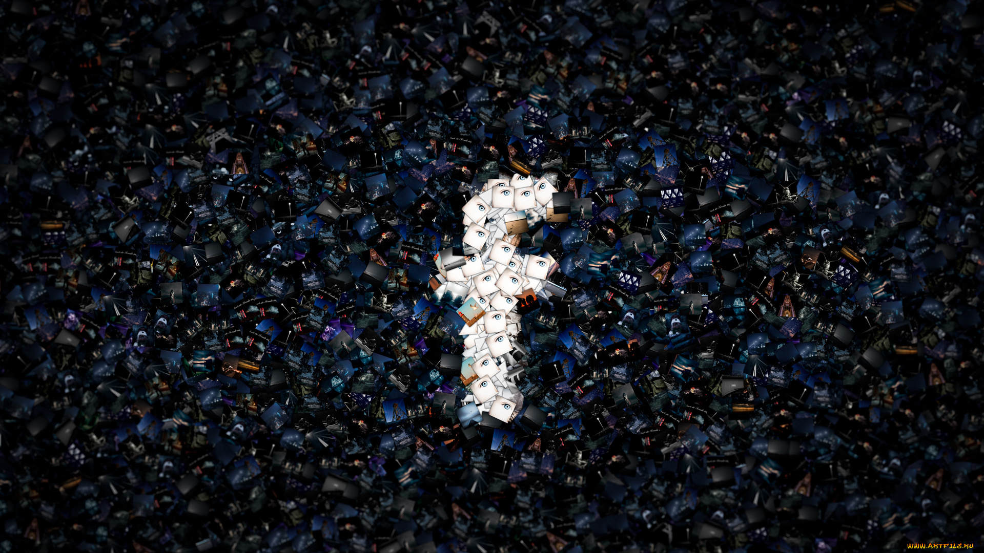 компьютеры, facebook, фон, логотип