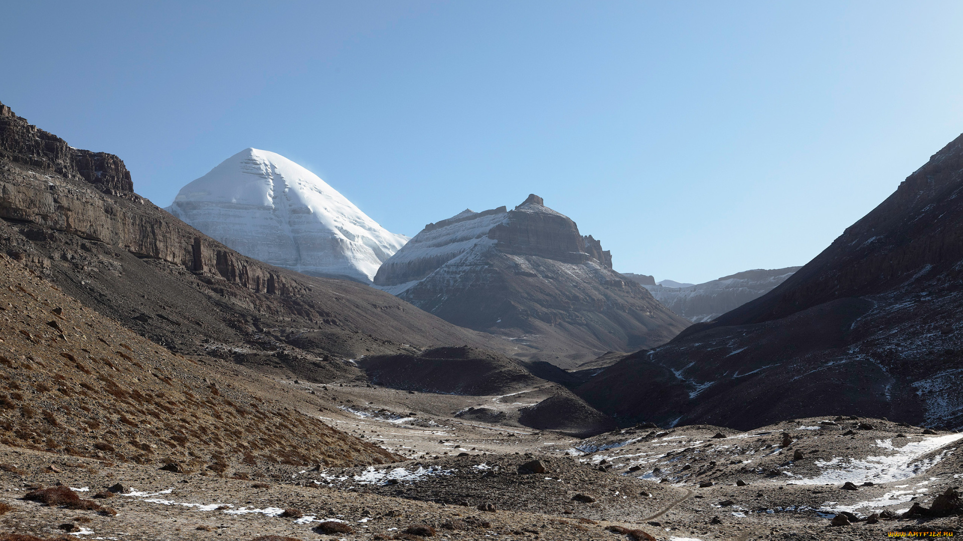 тибет, , кайлас, природа, горы, кайлас, паломничество, гора, снег, вершина, вид
