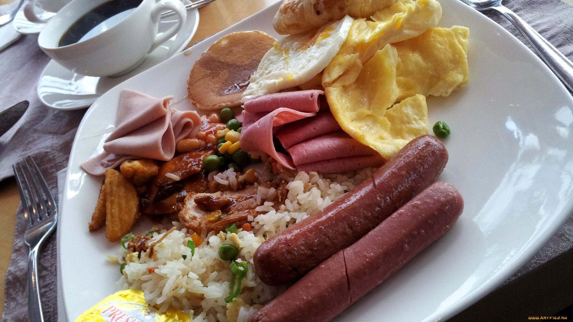 еда, колбасные, изделия, рис, колбаса, сосиски