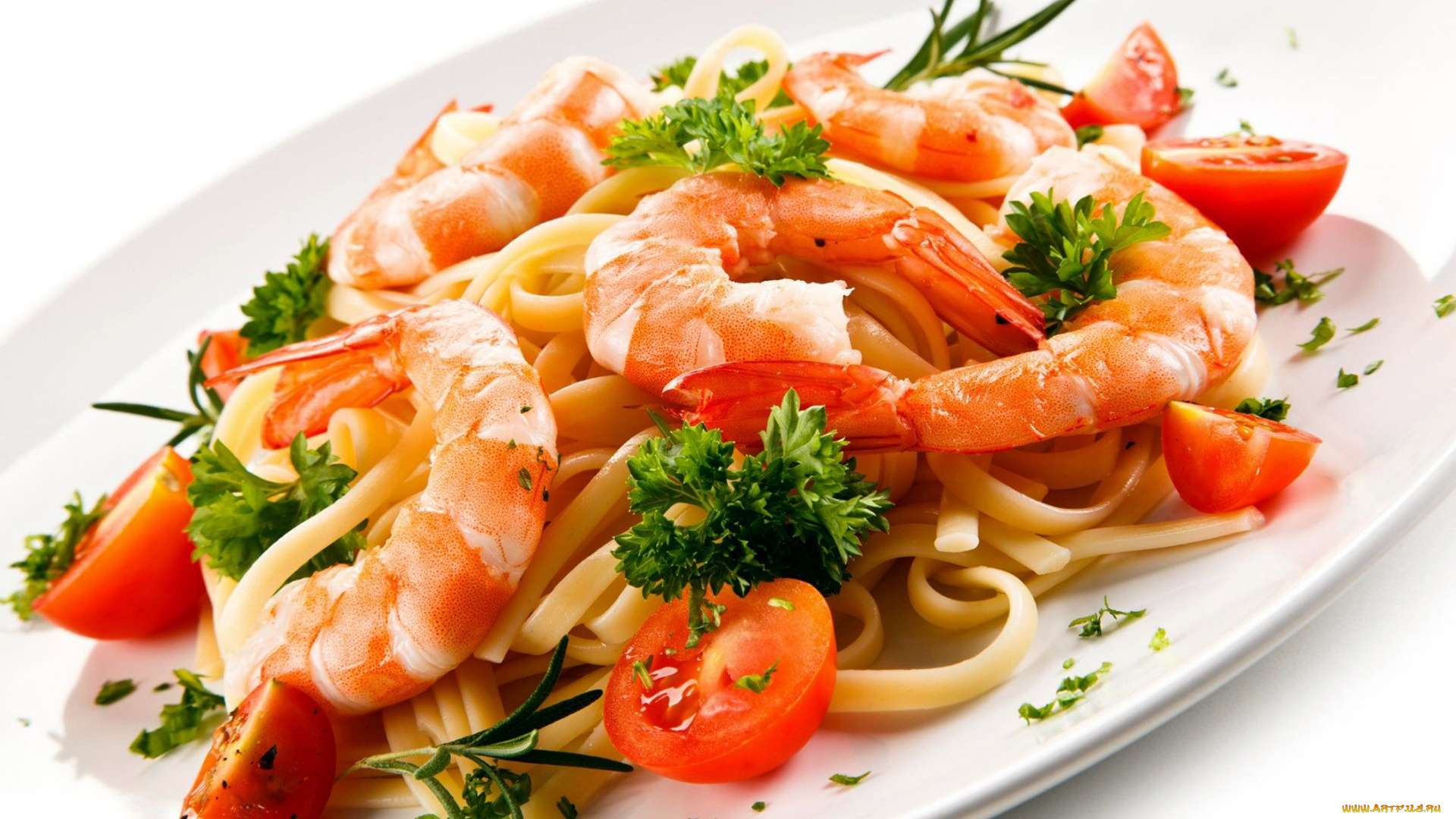 еда, рыбные, блюда, , с, морепродуктами, креветки, помидоры, томаты