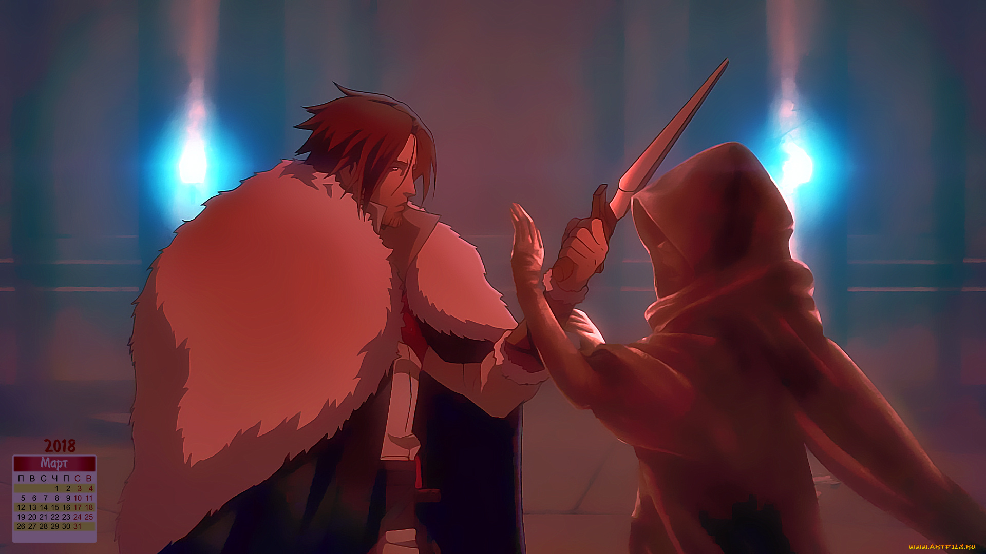 календари, аниме, плащ, мужчина, 2018, оружие