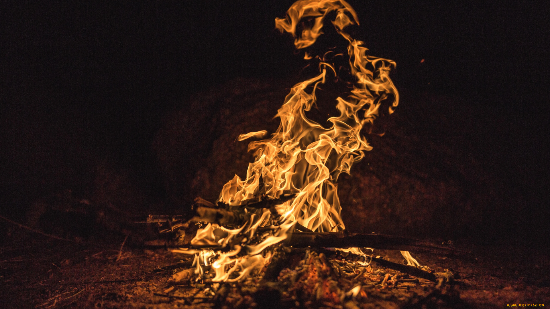 природа, огонь, костер, пламя