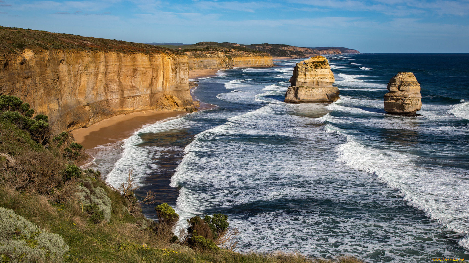 природа, побережье, простор