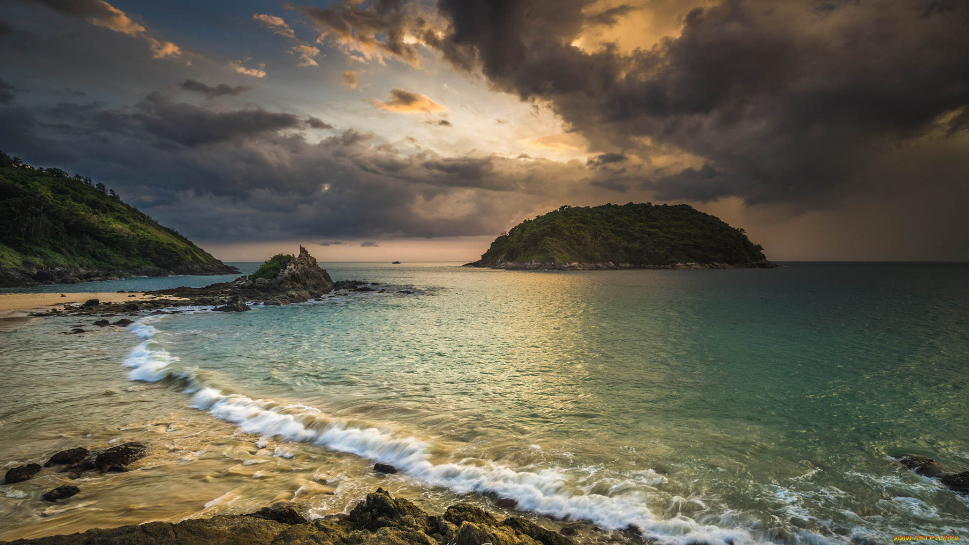 природа, побережье, простор