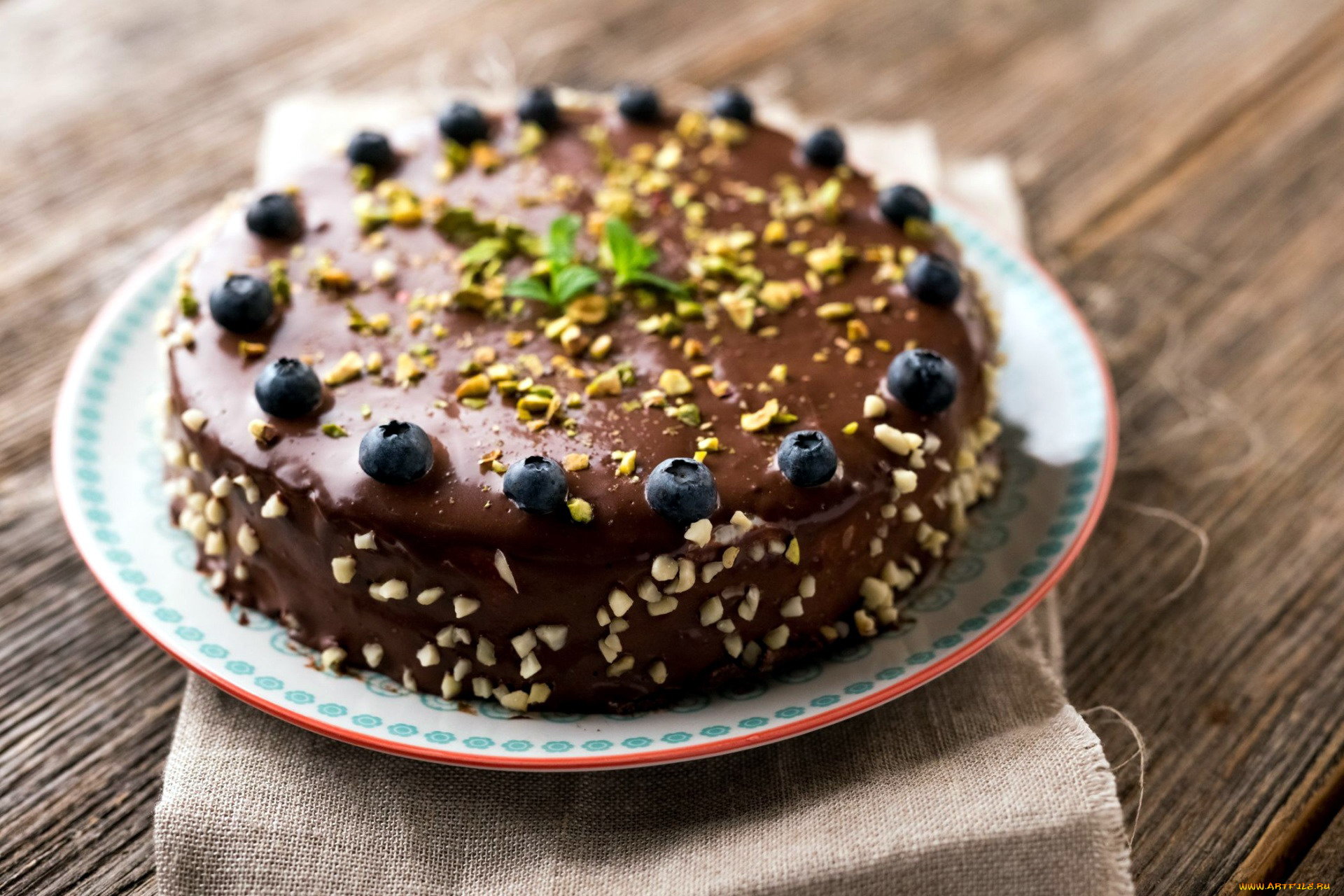 еда, торты, черника, торт, глазурь