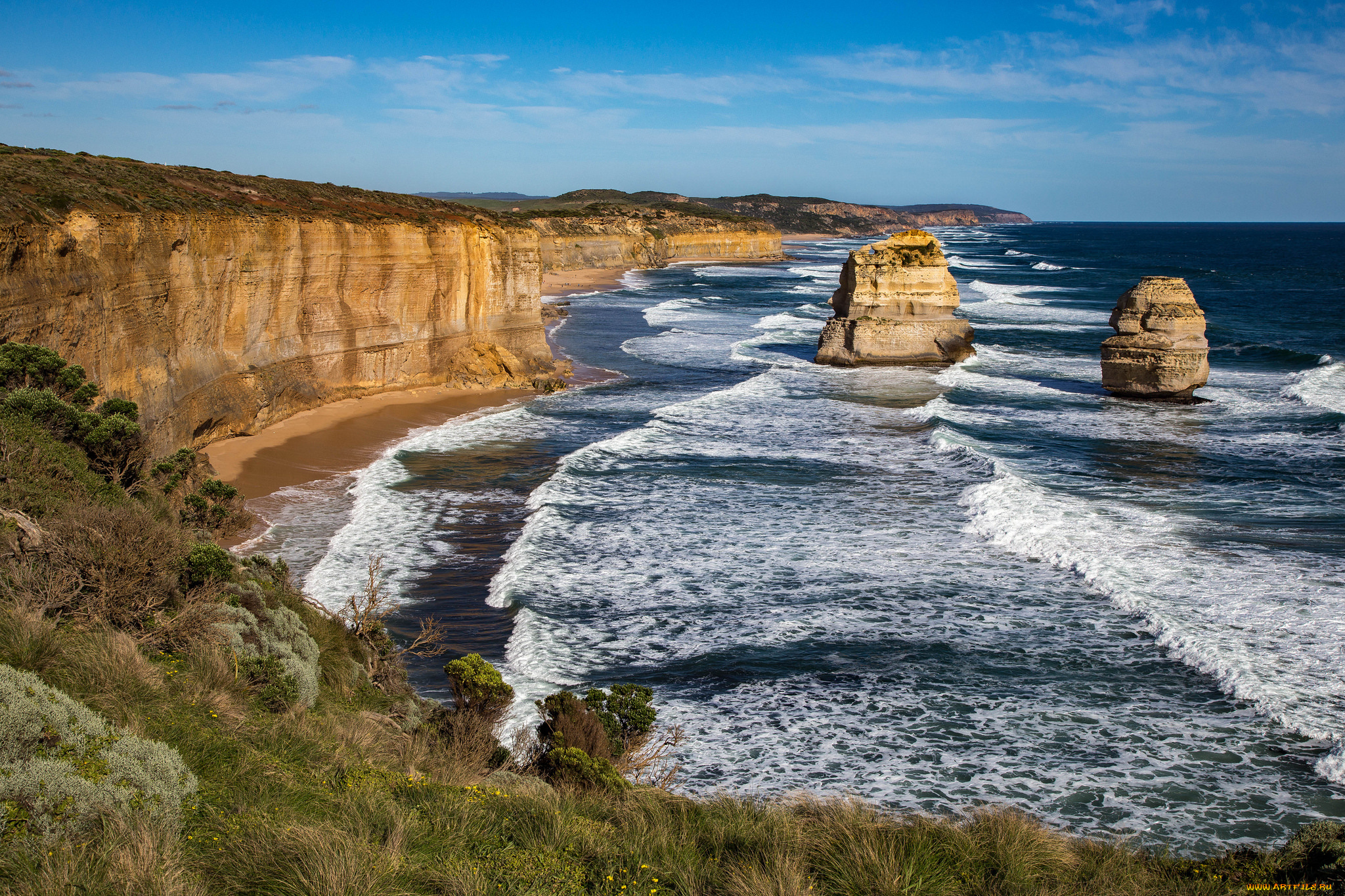 природа, побережье, простор