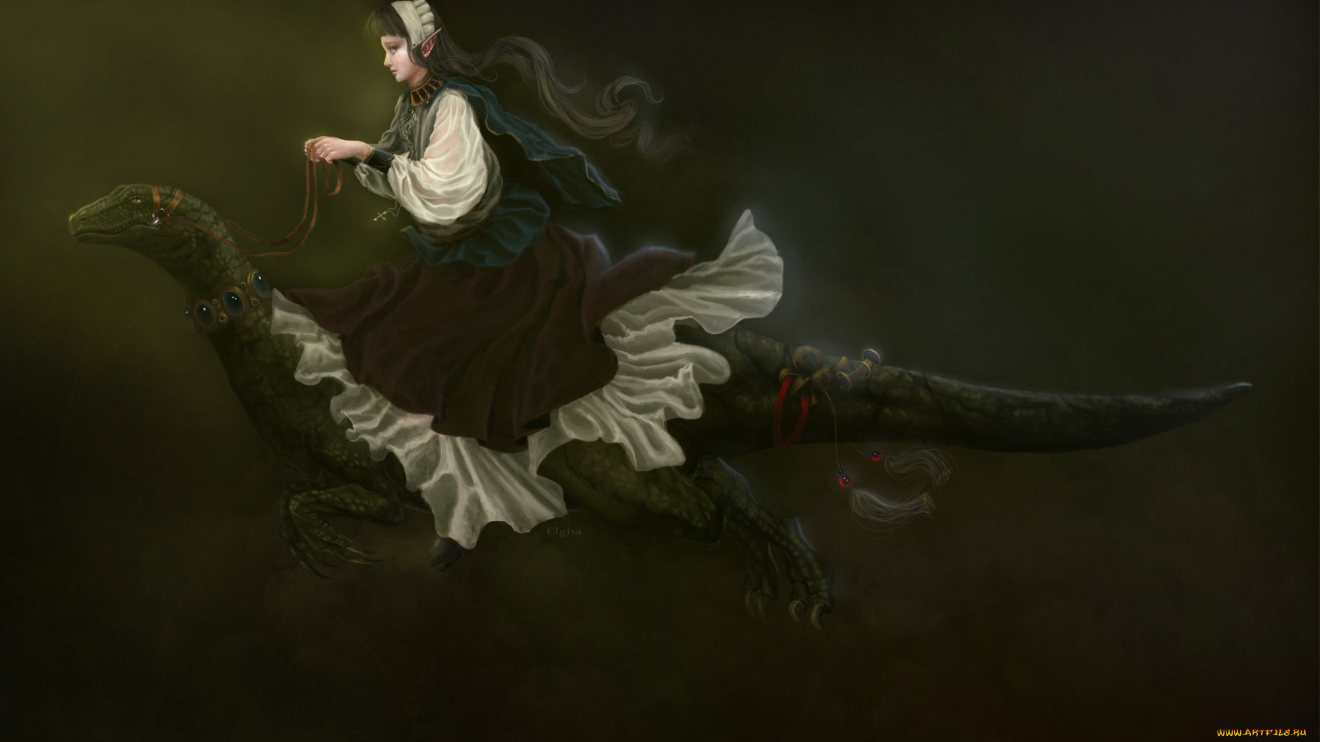 фэнтези, эльфы, девушка, существо, фон, эльф